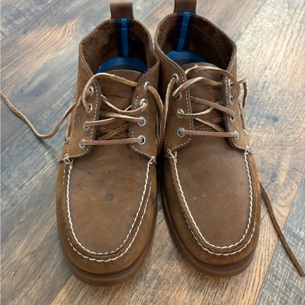 Sperry Brown Classic Boat Shoes with Moccasin Stitching - Picture 3 of 5